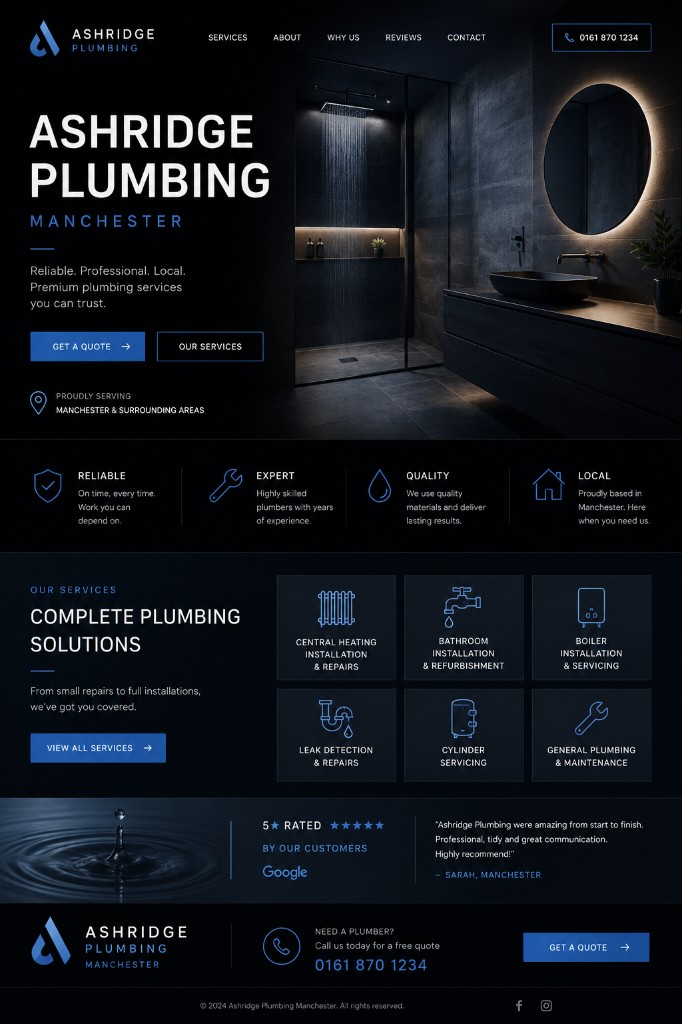 Plumber example Website Preview screenshot